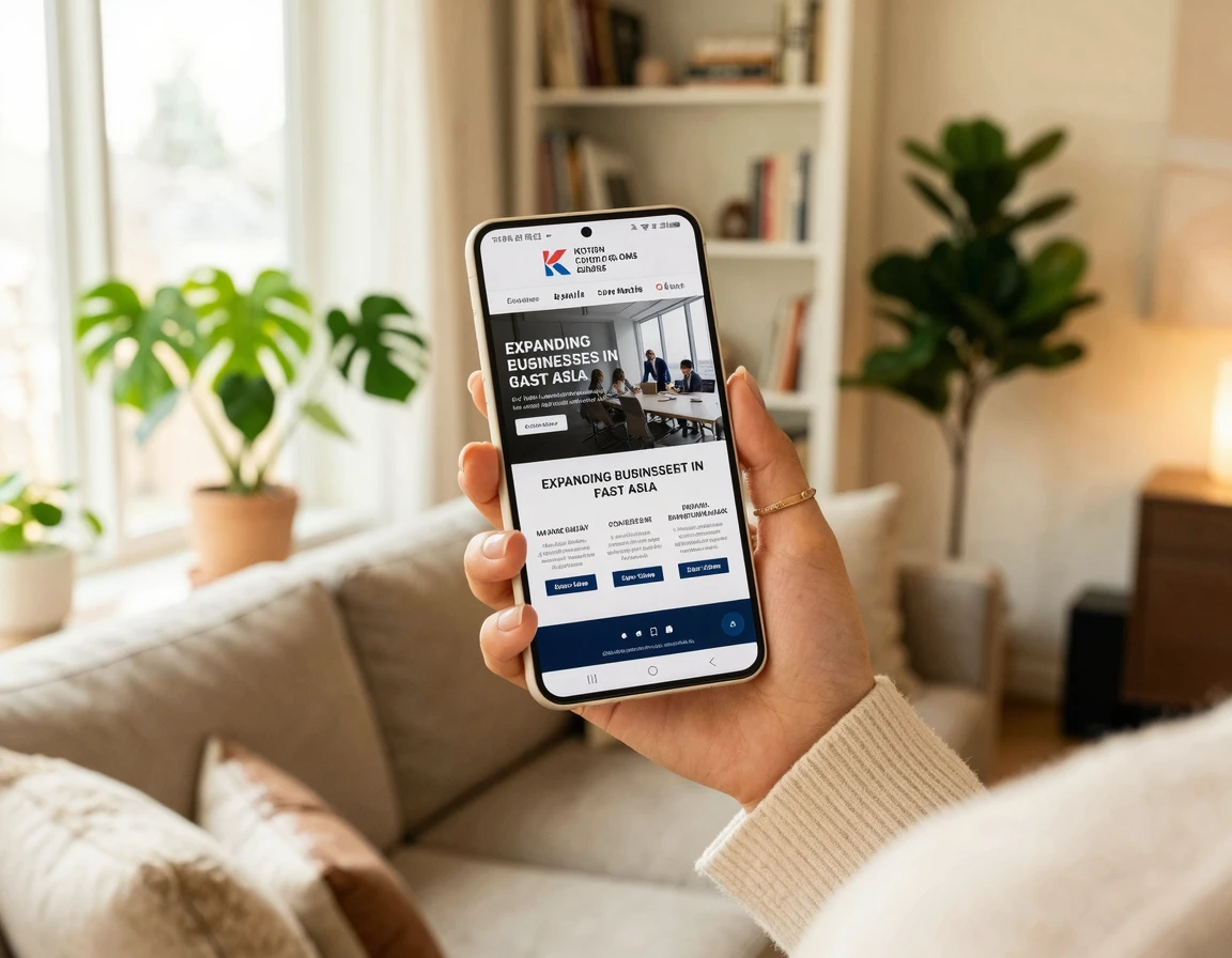 스마트폰으로 허가이사종합정보 사이트를 조회하는 모습